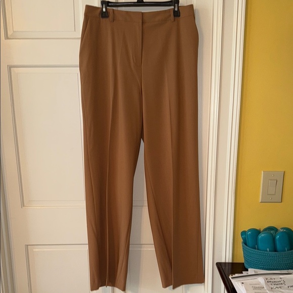 Calvin Klein Pants - Calvin Klein Suit Luggage Brown Wide Leg High Rise Dress Pants